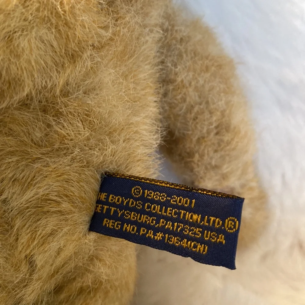 Boyds Bear Plush Jointed Lgt. Brown Fur Trim Hooded Checked Snowsuit #13644(CN)